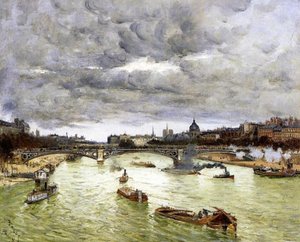 Parijs, de Seine en de Alexander III-brug, 1896 door Frank Myers Boggs